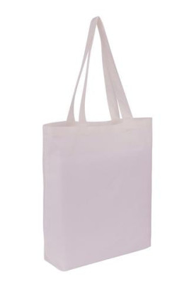 Cotton Tote With Base Gusset Only - White - CTN-TT-WH-BTM Plain Bag