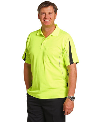 Mens TrueDry Hi-Vis Polo with Reflective Piping SW25A