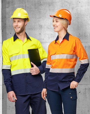 Unisex Hi Vis Cool-Breeze Safety Ls Shirt (Segmented Tape) SW83