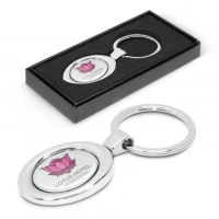 Oval Metal Printed Key Ring 
