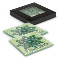 Venice Glass Coaster Set of 2 Square - Full Colour 120164