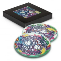 Venice Glass Coaster Set of 2 Round - Full Colour 120165