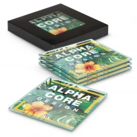 Venice Glass Coaster Set of 4 Square - Full Colour 120166