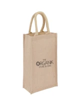 Jute Wine Bag - 2 Bottle - JT-WINE-2 In Stock 