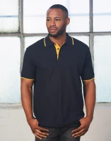 Mens Poly/Cotton Contrast Pique Short Sleeve Polo PS08