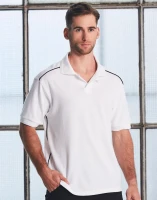 Mens Pure Cotton Contrast Piping Short Sleeve Polo PS25
