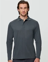 Mens Bamboo Charcoal Eco- Friendly Fabric Long Sleeve Polo PS89