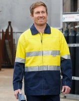 Mens High Visibility Cotton Jacket With 3M Reflective Tapes SW46