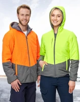 Unisex Hi Vis Modern Styling Hooded Puffer Jacket SW80