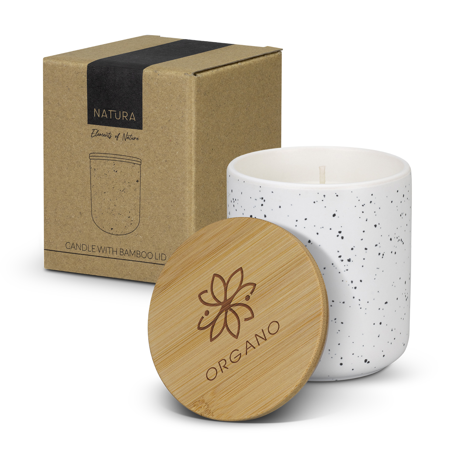 NATURA Candle with Bamboo Lid 125317