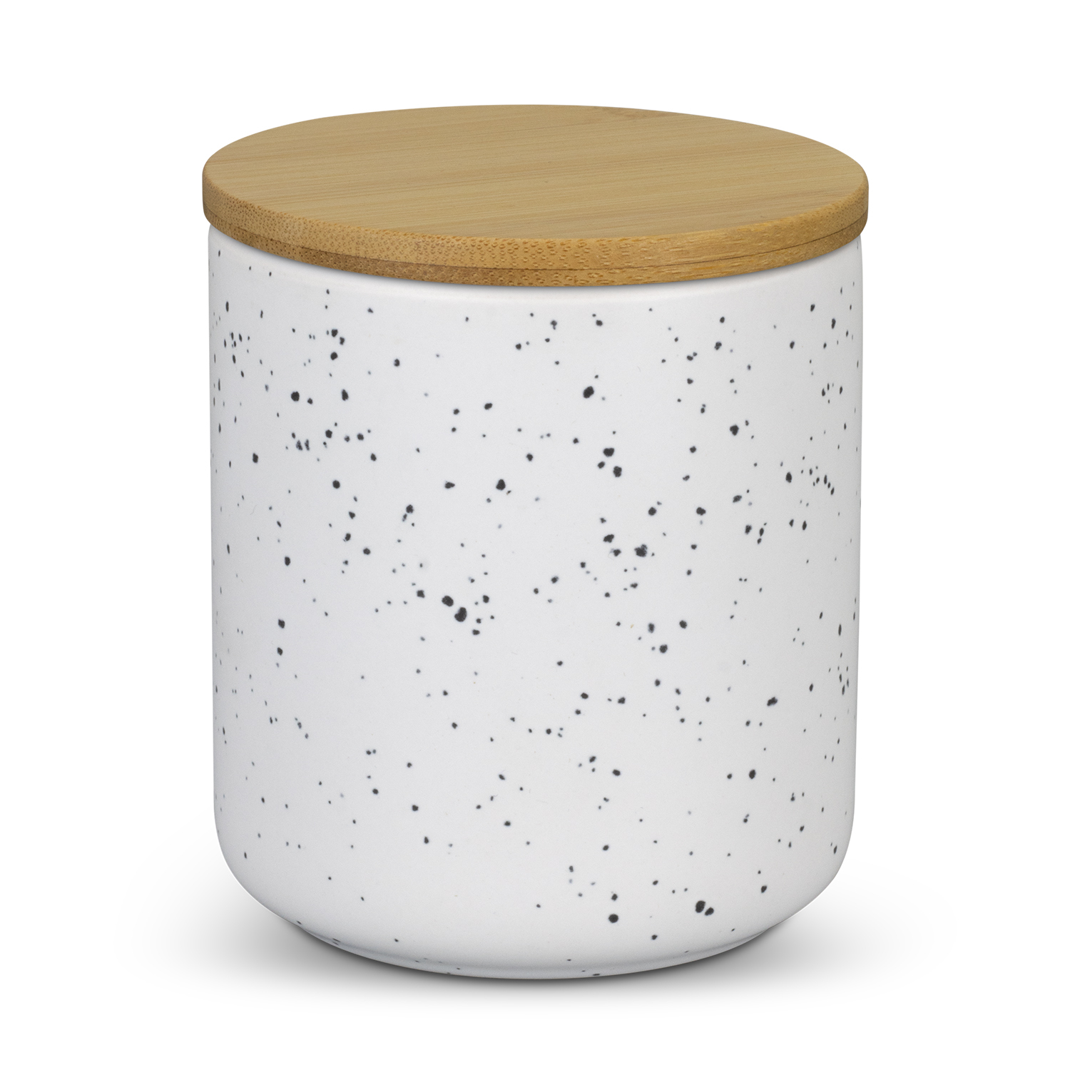 NATURA Candle with Bamboo Lid 125317 | White Speckle