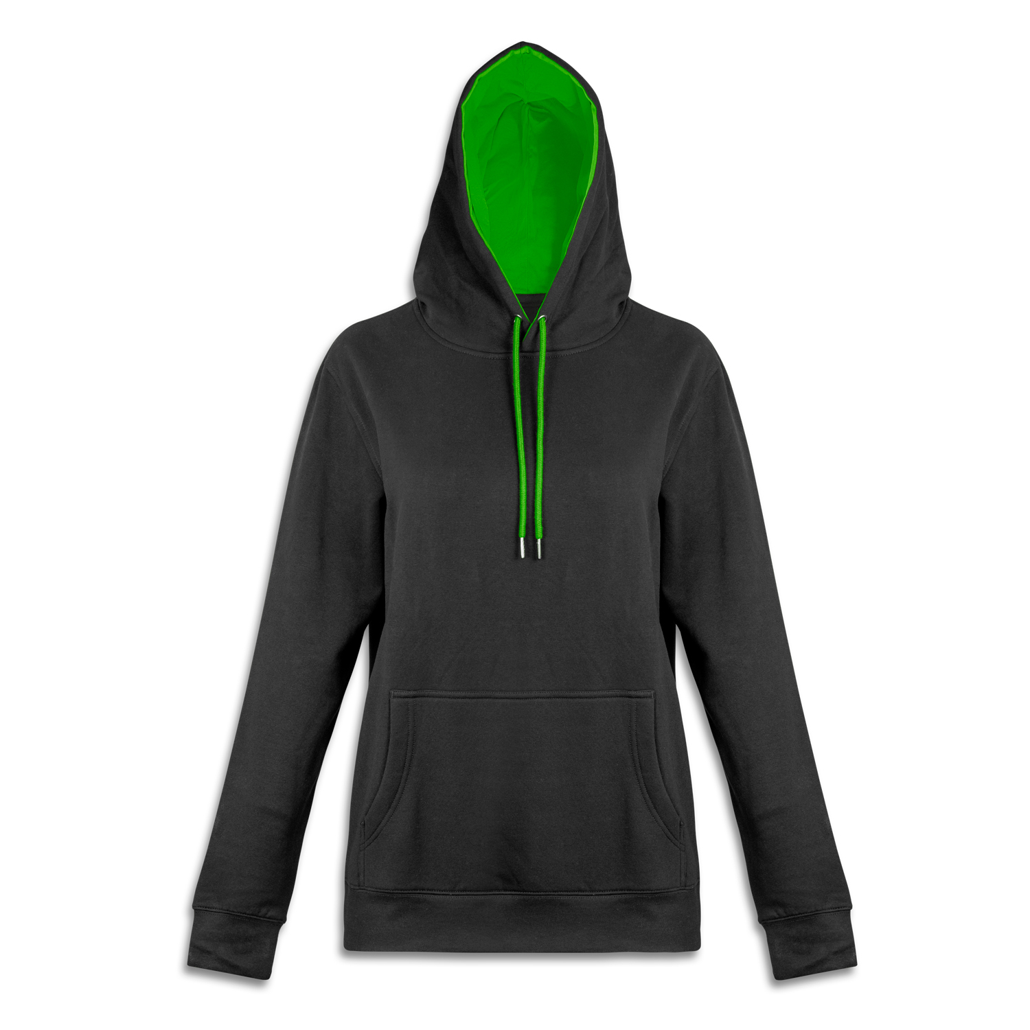 TRENDSWEAR Studio Contrast Unisex Hoodie 125538 | Black/Bright Green