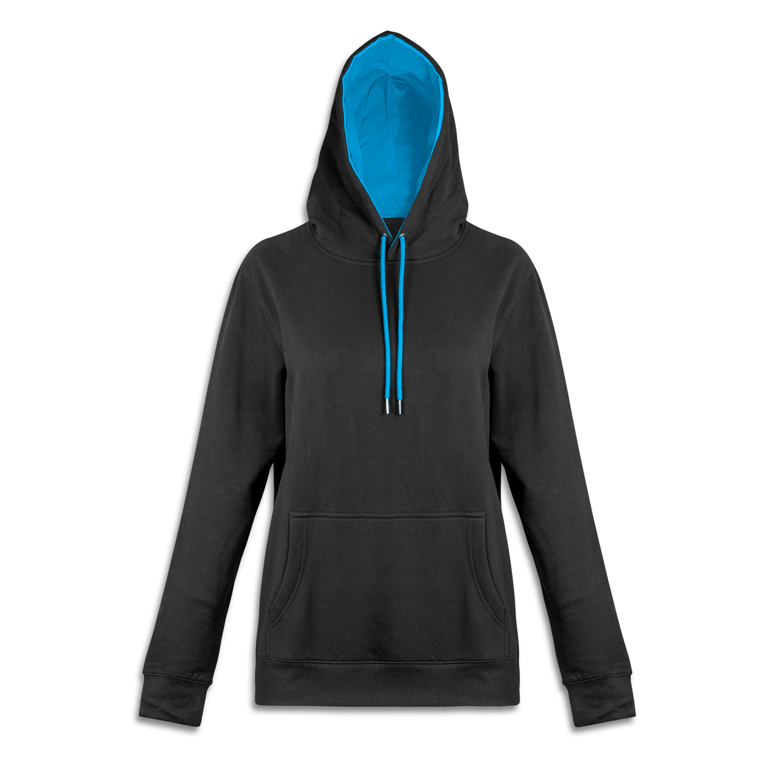 TRENDSWEAR Studio Contrast Unisex Hoodie 125538 | Black/Cyan