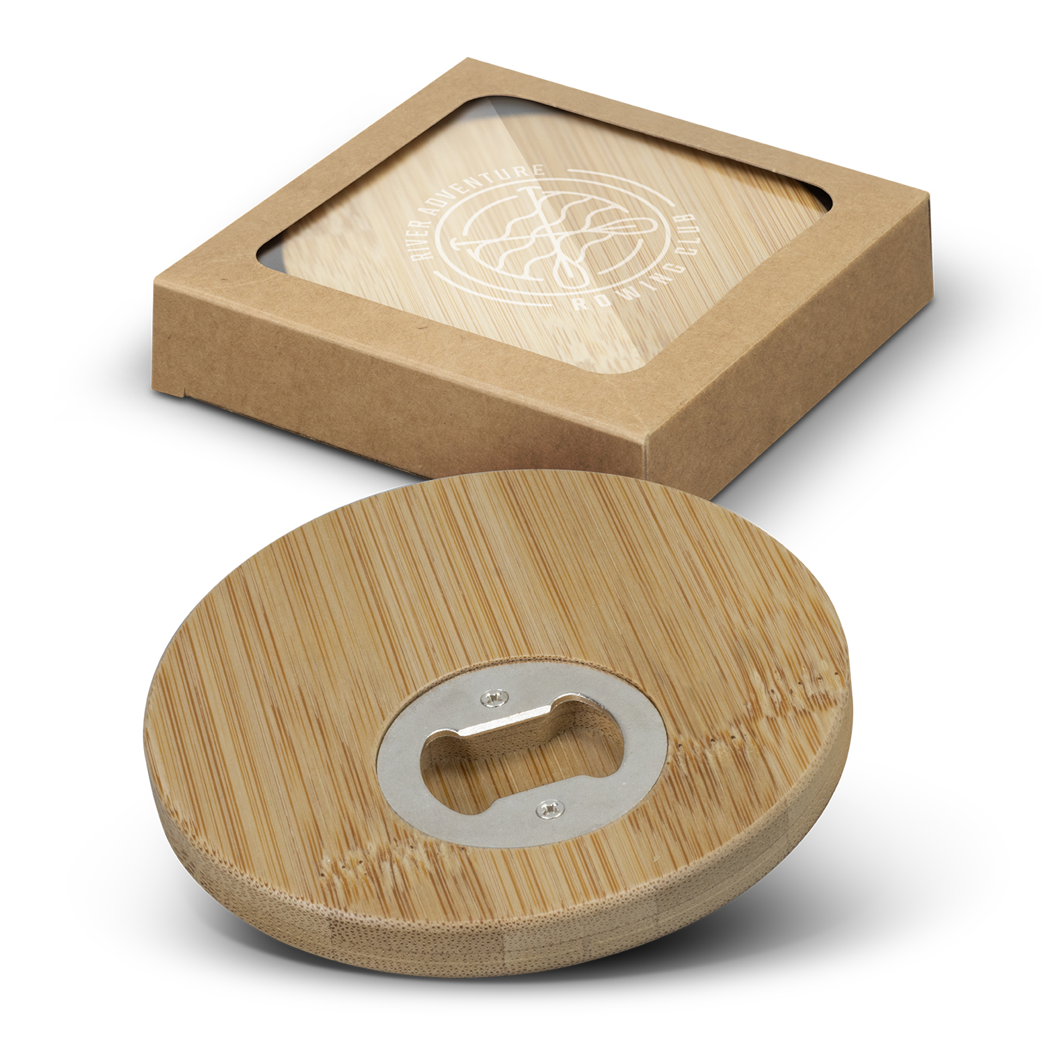 Bamboo Bottle Opener Coaster Set of 2 - Round 125550