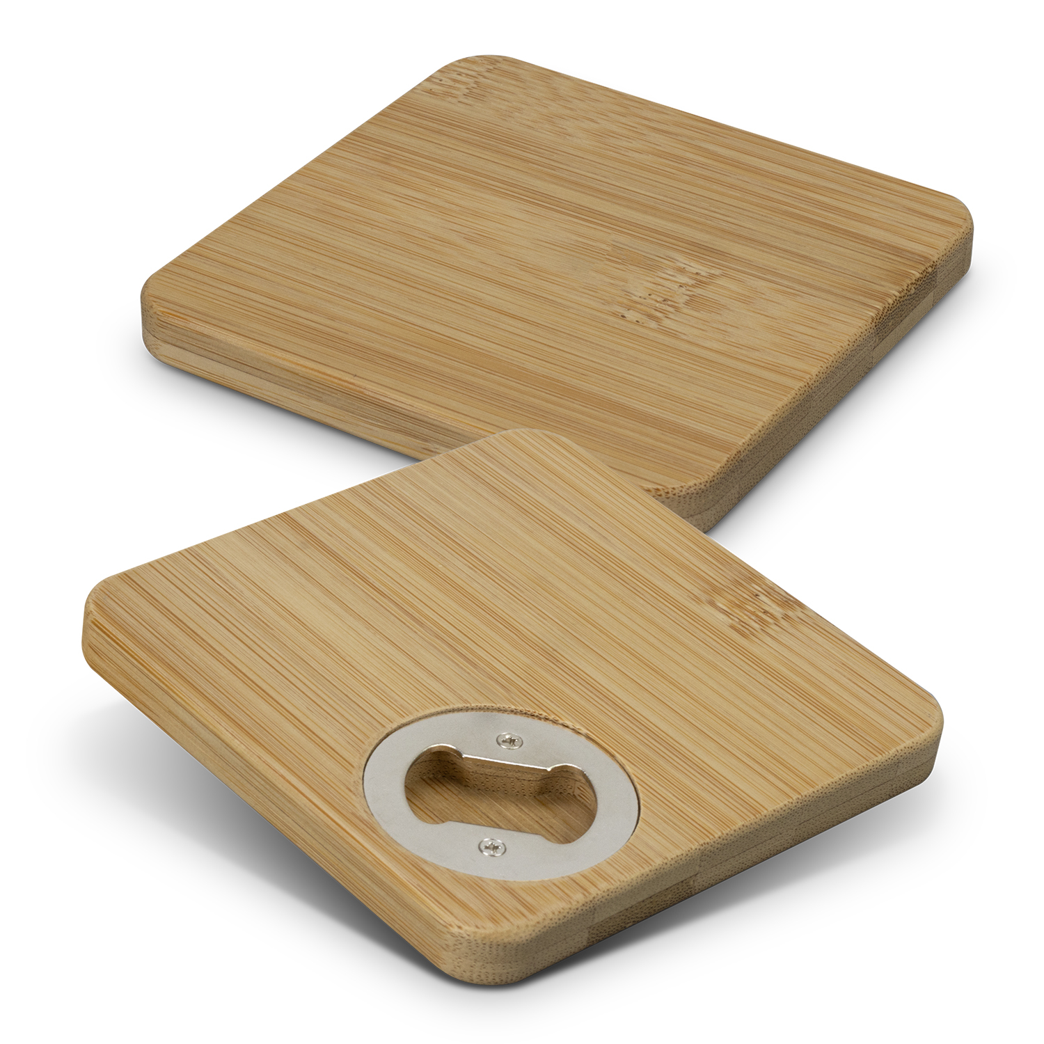 Bamboo Bottle Opener Coaster Set of 2 - Square 125551 | Natural