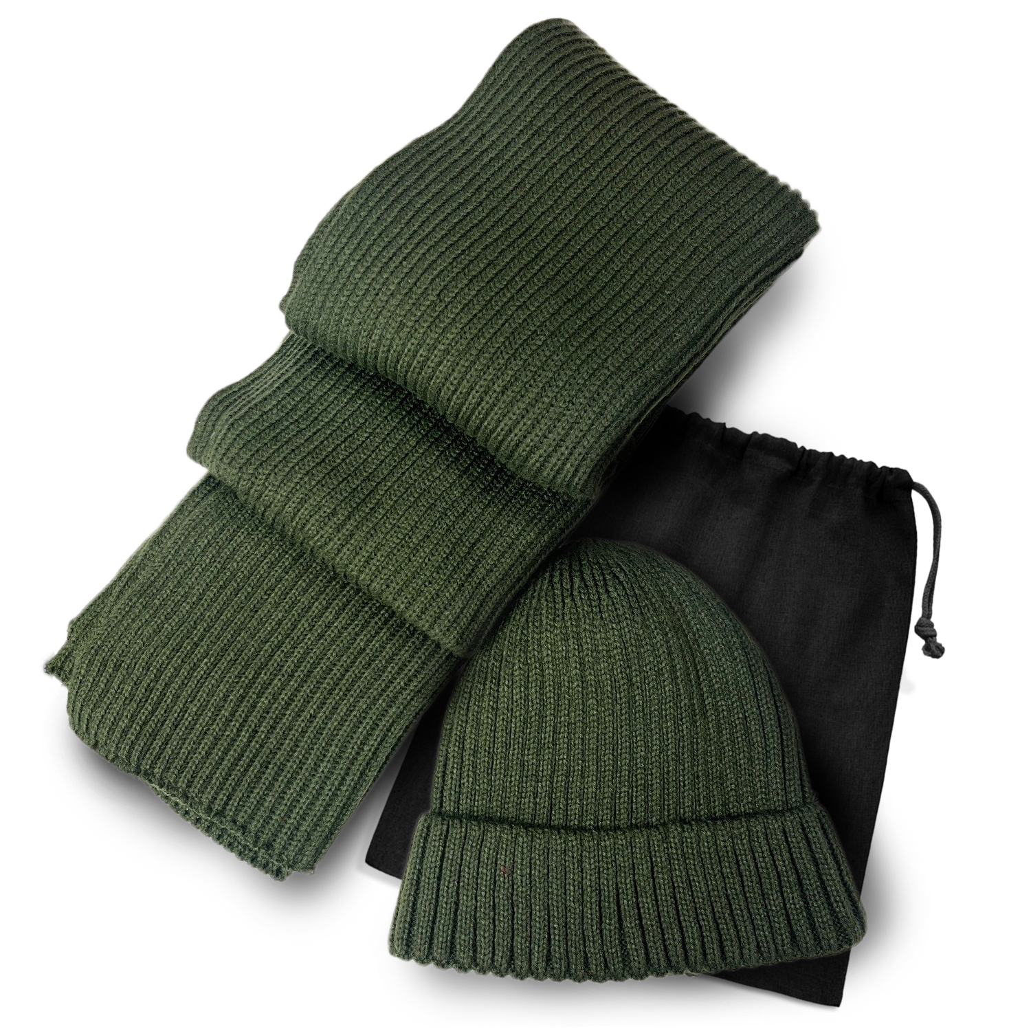 Denali Scarf and Beanie Set 126543 | Khaki Green