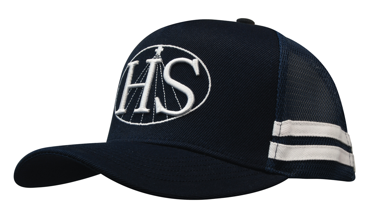 American Premium Twill/Mesh Deep Fit Trucker with Stripes 3995