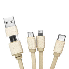 Square Bamboo Charging Cable Key Ring CC005 | Detail