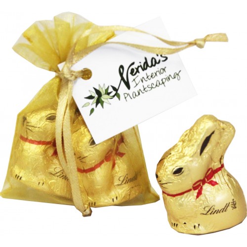 Organza Bag with Gold Lindt Bunny x2 CCE026