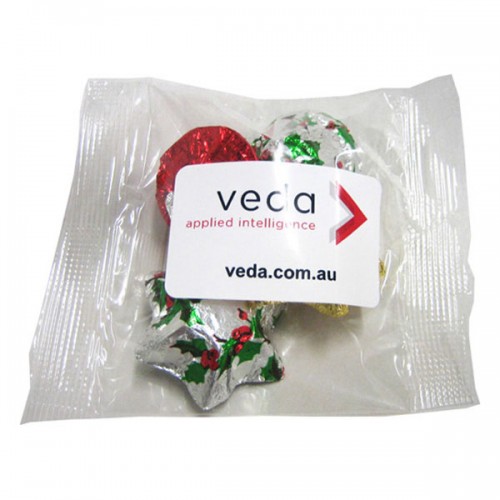 Cello Bag filled with Christmas Chocolates 30g CCX008