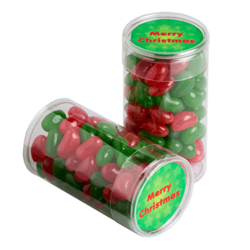 PET Tube filled with CHRISTMAS Jelly Beans 100g CCX014A