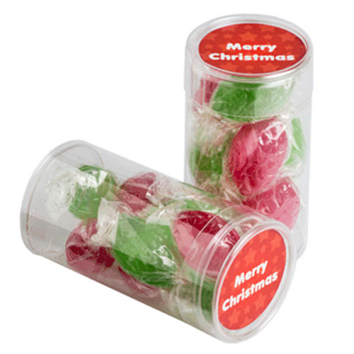 PET Tube filled with CHRISTMAS Boiled Lollies x8 CCX014X