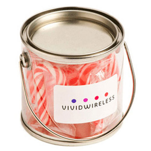 Small PVC Bucket filled with Candy Canes x10 CCX016