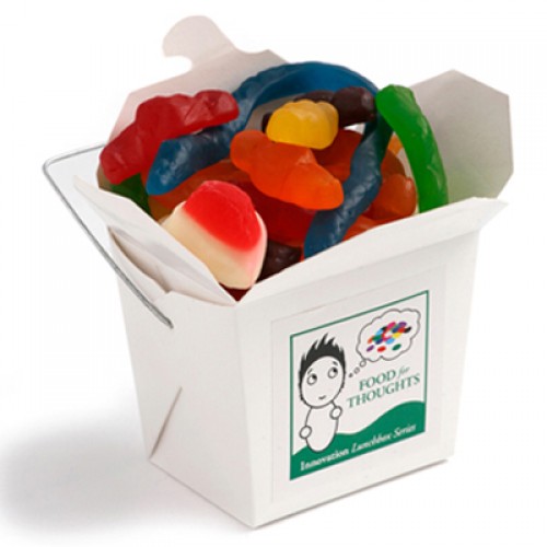 White Cardboard Noodle Box with Christmas Mixed Lollies CCX042F