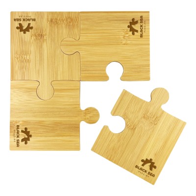 Puzzle Bamboo Coaster Set CST012