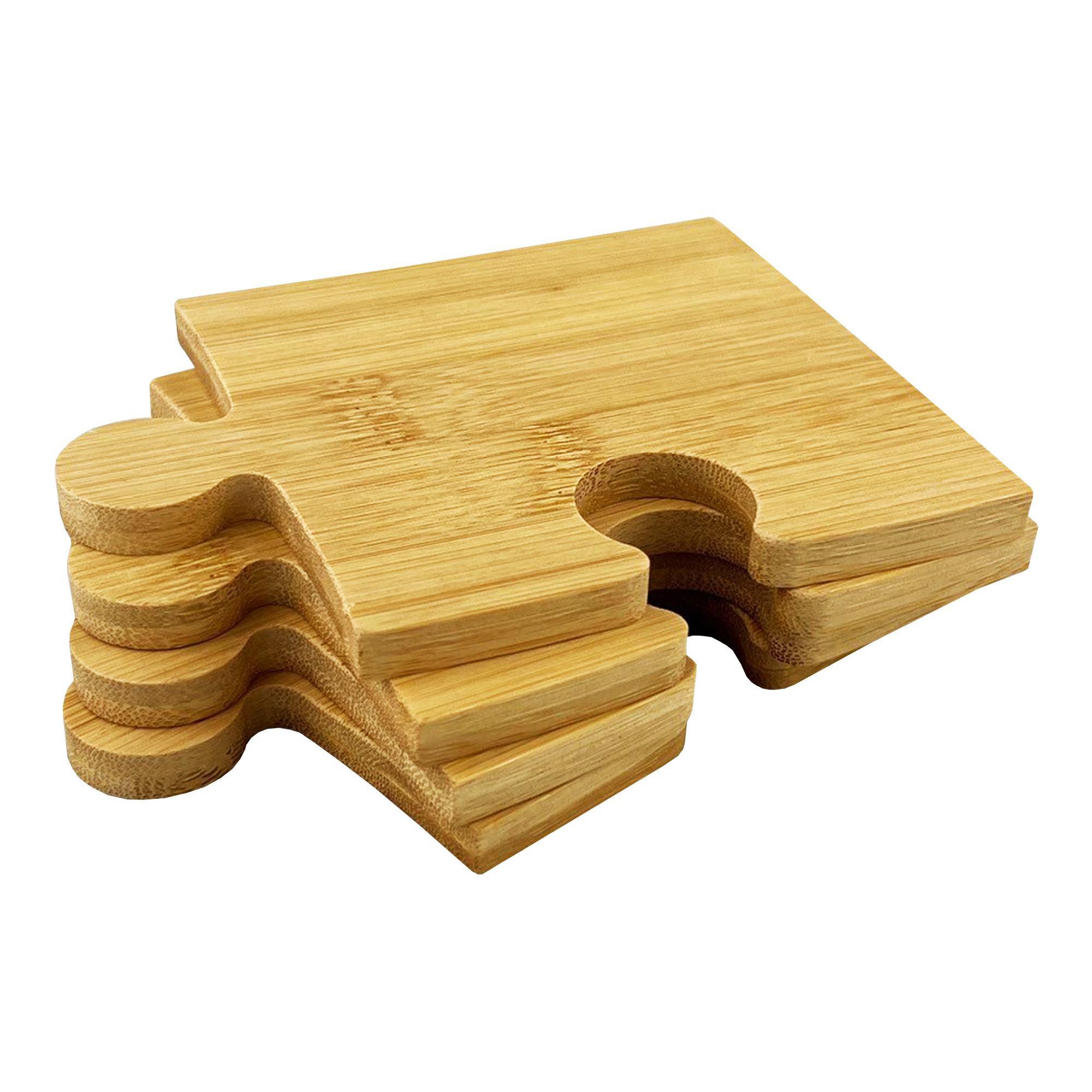 Puzzle Bamboo Coaster Set CST012 | Natural