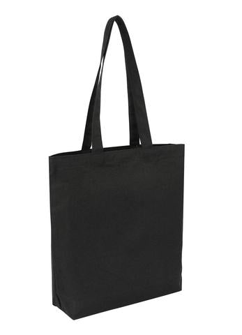 Cotton Calico Bag - Tote Black With Bottom Only CTN-TT-BK-BTM Plain Bag