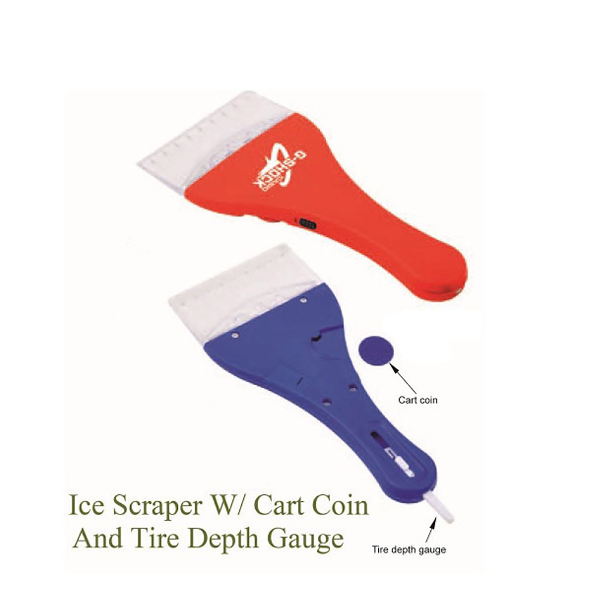 Ice Scrapper with Cart Coin and Tyre Depth Gauge DS788