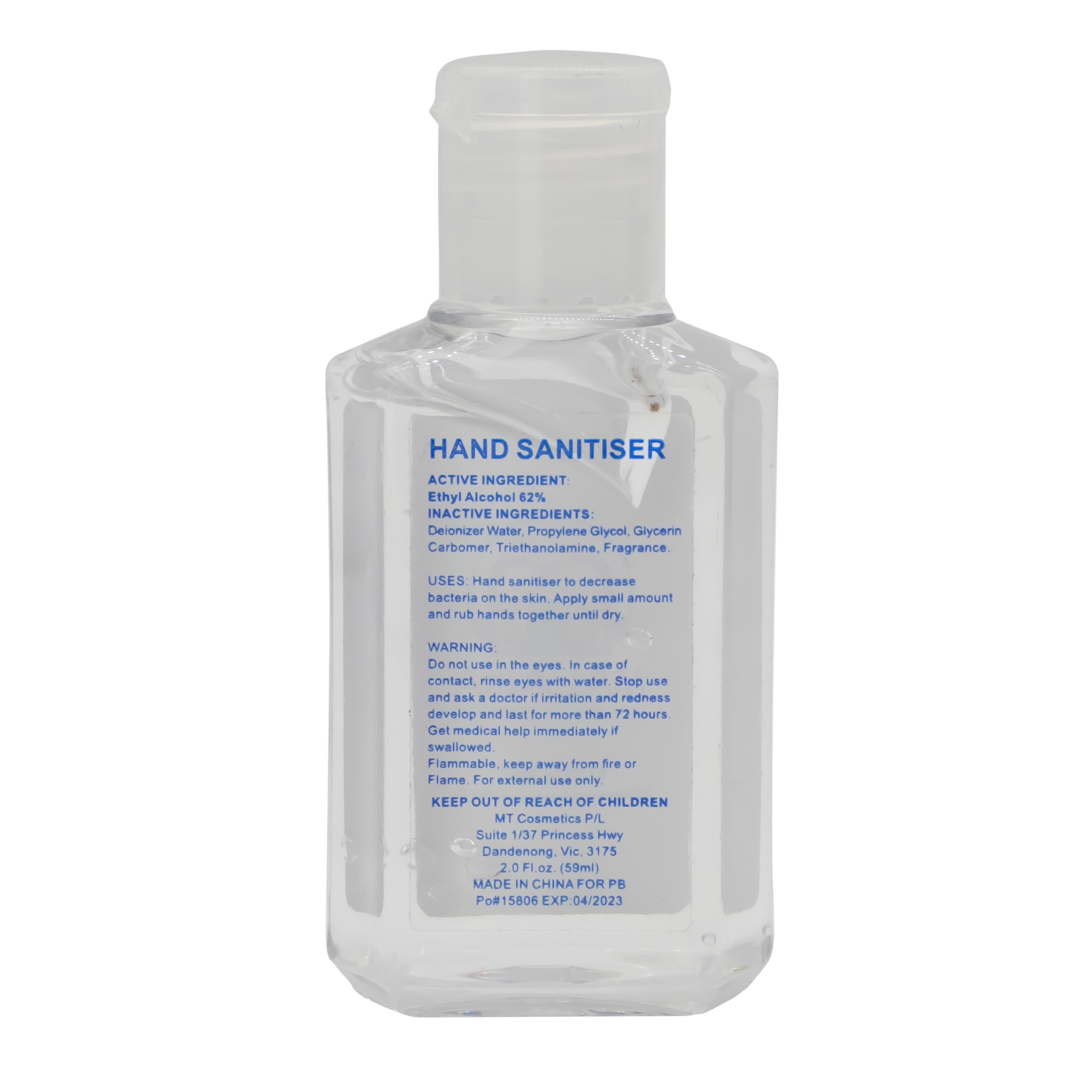 Lemon Scented 60ml Hand Sanitiser Gel H303.Lemon | Detail