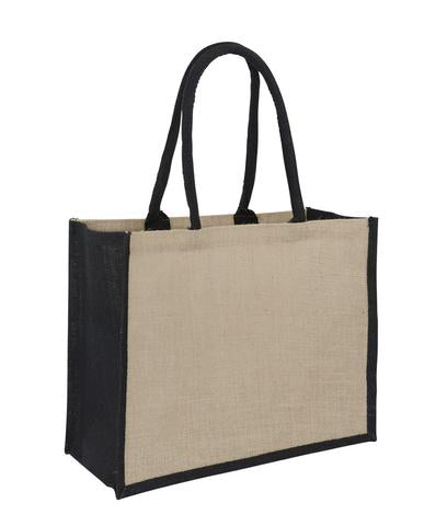 Jute Hessian Bag Laminated Landscape - Black Gusset JT-LAND-BK Plain Bag