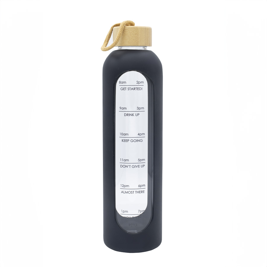 Arlo 1L Glass Water Bottle S990 | Black