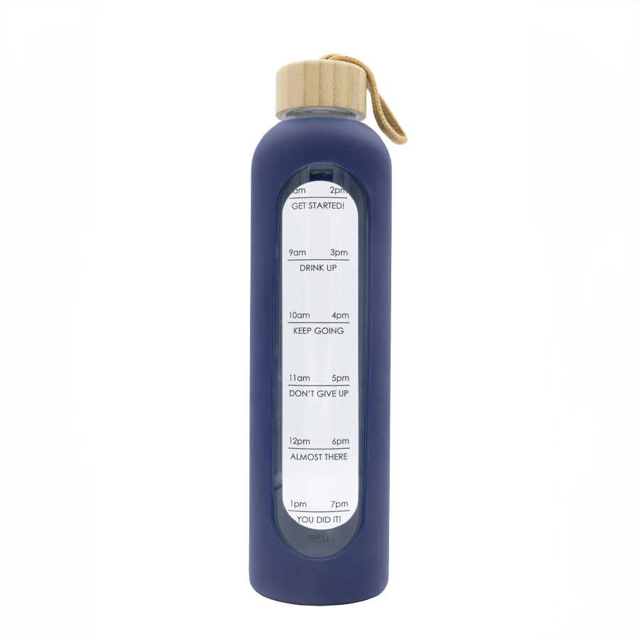 Arlo 1L Glass Water Bottle S990 | Navy