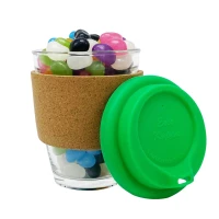 Jelly Bean In Cork Band Glass Coffee Cup JB012